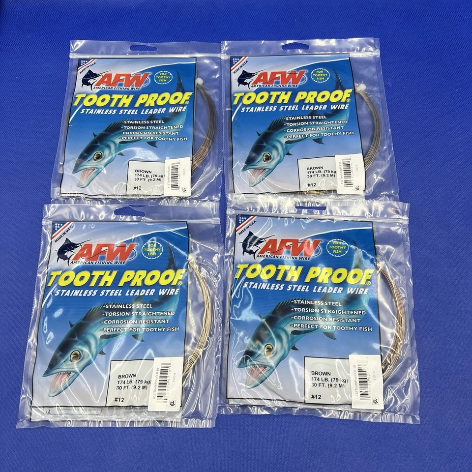 AFW #12 Toothproof Stainless Steel Single Leader Wire 174 LB Camo 30 FT S12c-0