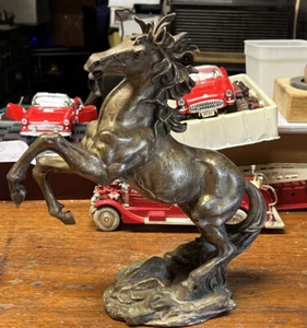 Vintage Bronze Fengshui Sternzeichen Pferd Tier Statue 10 Zoll T, 4 Zoll B, 10 Zoll L - Bild 1 von 13