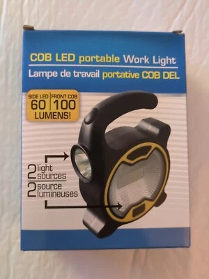 COB LED Portable Work Light 2 Light Sources 60 & 100 Lumens Battery Operated - Image 1 of 4