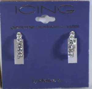 D4 small every day crystal sparkle hoop icing EARRINGS for sensitive ears - Picture 1 of 4