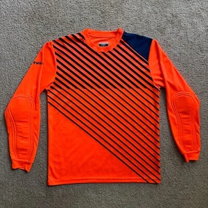 Camiseta de portero Vizari Cassini para hombre grande naranja neón azul marino acolchada - Imagen 1 de 11