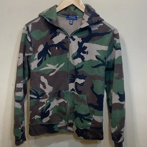 Polo Ralph Lauren Camo Pony Full Zip Fleece Hoodie Jacket Boys XL 18/20 Kids A48 - Picture 1 of 5