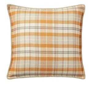 Lauren Ralph Lauren Middlebrook Plaid Decorative Bed Toss Pillow Tan Orange Gray - Picture 1 of 4