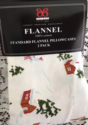BIBB дома стандарт фланелевые наволочки комплект из 2 зимние/санки размер 20 x 30» новый - Изображение 1 из 4