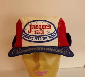 De colección JACQUES SEMILLAS Ajustado 7 1/8 Sombrero Gorra con Orejil Parche Marca K EE. UU. - Imagen 1 de 10