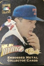 Nolan Ryan Metallic Impressions Cooperstown Collection Collectors Cards Tin 1994