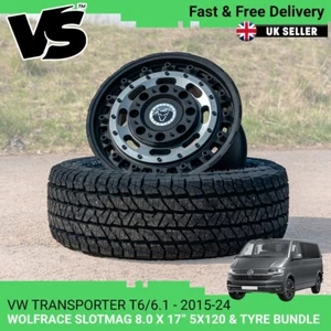 FOR VOLKSWAGEN T6/T6.1 WOLFRACE SLOTMAG 17" GUNMETAL 5X120 ALLOY WHEELS & TYRES - Picture 1 of 9