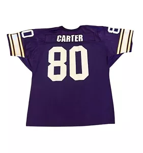 Vintage 1990's Minnesota Vikings Cris Carter #80 Home Purple NFL Jersey Men's XL - Picture 1 of 8