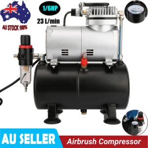 1/6HP Airbrush Compressor for Air Brush Spray Gun Nail Art W/ 3L Air Tank Kit - Picture 1 of 12