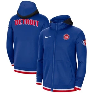 $140 XL Nike Detroit Pistons 75th Anniversary NBA Showtime Hooded Jacket - Picture 1 of 12