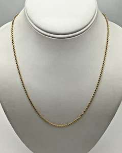 10K Yellow Gold 20” Rope Chain - Picture 1 of 7