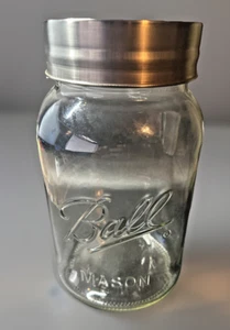 Barattolo da muratore commemorativo in vetro trasparente XL Ball 128 oz made in USA 10-1/2" alto - Foto 1 di 10