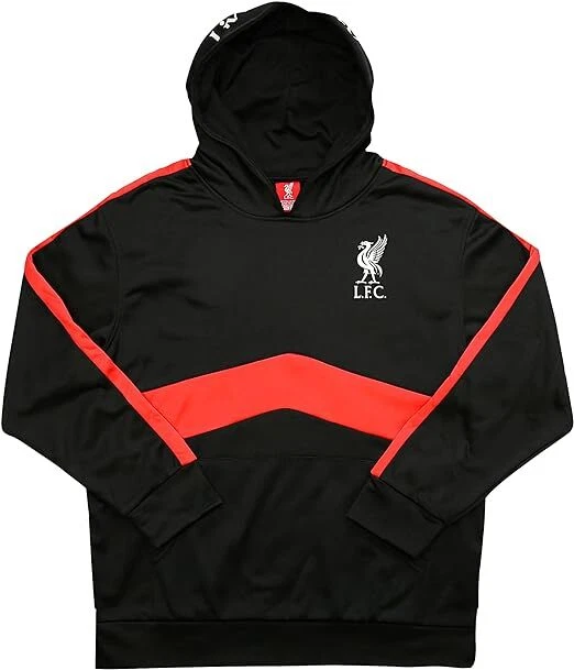 Liverpool FC Pullover Hoodie Black & Red - Youth - Image 1 of 1