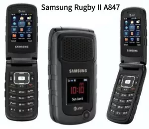 Teléfono Original Samsung RugbyII A847 3G 70MB Desbloqueado Clásico Abatible Negro Caja Abierta - Imagen 1 de 9