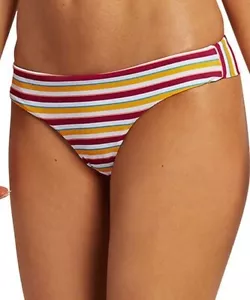 Volcom Multi Stripe While Haute Cheekini Bikini Bottoms Size Large 1504 - Picture 1 of 3