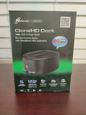 Mediasonic USB 3.0 Super Speed CloneHD Dock HUR2-SU3 Hard Drive SATA HDD NEW.BOX - Image 1 of 4
