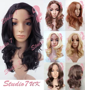 (N.2) Mid Length Wavy Auburn Brown Blonde Synthetic Wig Studio7-UK - Picture 1 of 29
