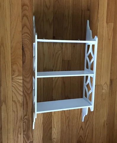 Vintage White Wood 3-Tiered Shelf Cover