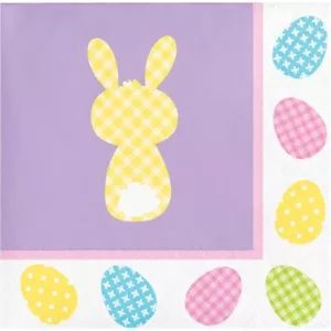 Cottontails Pastel Dots Bunny Rabbit Easter Holiday Party Paper Beverage Napkins - Picture 1 of 1