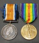 WWI Medal Pair Victory and War Medals 4906 Pte A.V. Nelson Rifle Brigade