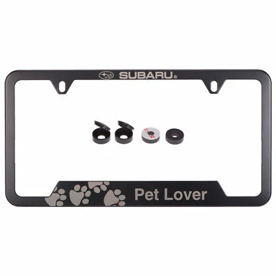 OEM Subaru Pet Lover License Plate Frame Matte Black Fits All! NEW SOA342L165 - Image 1 of 4