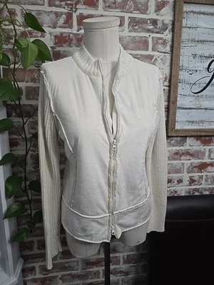 Chaqueta Suéter Cato Mujer Talla Mediana Marfil Mangas Largas Imitación Gamuza Cierre de Cremallera Foto 1 de 4