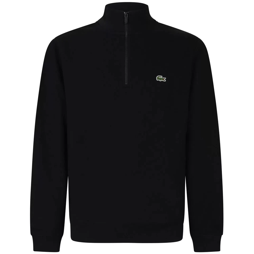 LACOSTE - Felpa nera con mezza zip per uomo - Imagen 1 de 1