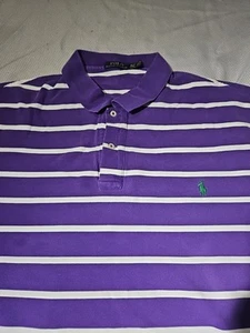 Ralph Lauren Shirts 3XLT XXXLT Purple Stripe Polo Button Preppy Casual Normcore - Picture 1 of 15