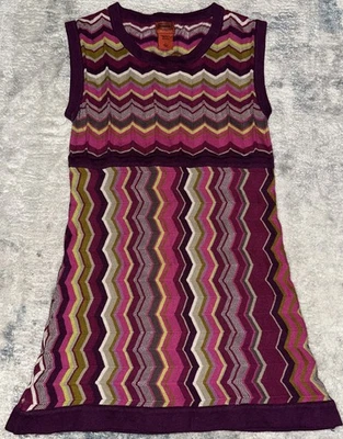 MISSONI for TARGET Chevron Pattern Sleeveless Sweater Knit Dress LARGE Pinks - Image 1 of 4