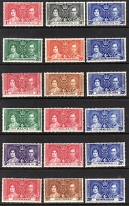 1937 versch. King George VI Krönung Briefmarkensätze postfrisch Lebenslauf $13,75+ - Bild 1 von 1