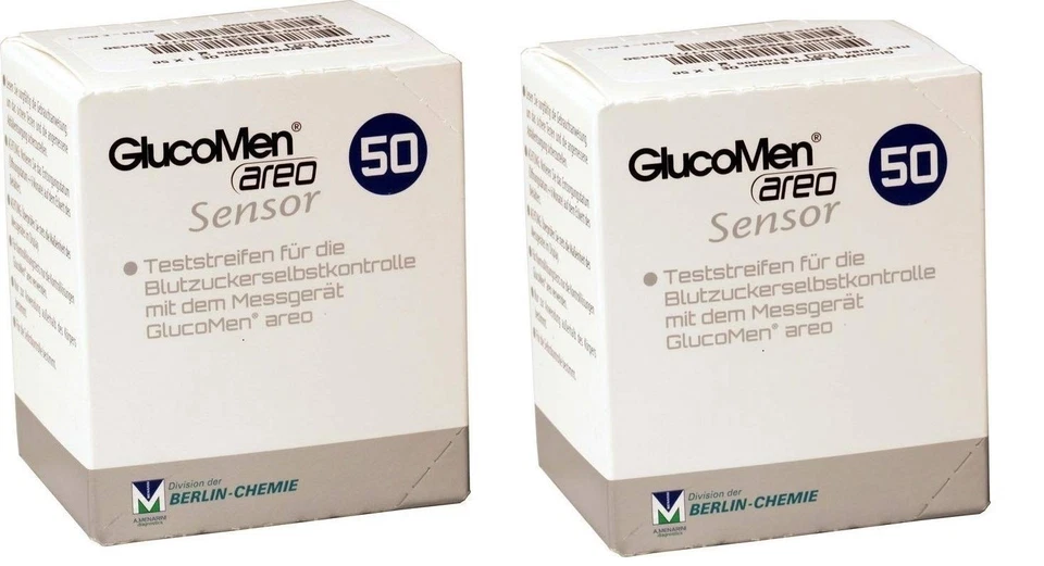 GLUCOMEN Strisce Test Glucosio Diabete AREO SENSOR 100 Strisce (2x50pz)