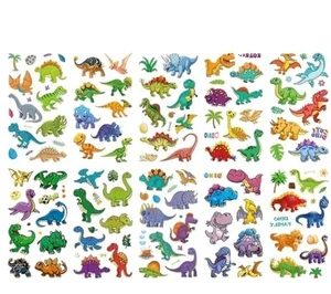 10 Sheets Dinosaurs Temporary Fake Tattoo Stickers Kids Loot Party Bag Filler - Picture 1 of 9