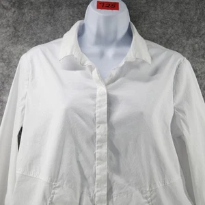 Habitat Top Damen Small weiß The One Shirt versteckte Knopfleiste Schlitz Bündchen Taschen - Bild 1 von 9