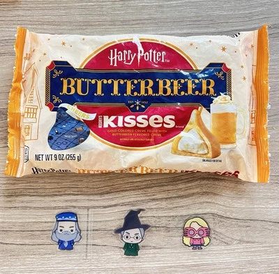 (2) Hershey's Kisses Harry Potter Butterbeer Sabor Caramelo 9oz Bolsa con Pegatinas Foto 1 de 4