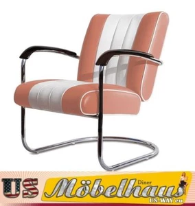 LC-01 Rose/White BelAir Möbel Swingstuhl Diner Wohnzimmer Sessel Relaxsessel USA - Bild 1 von 6