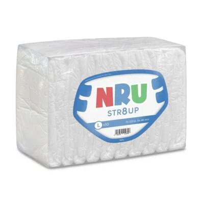 NRU STR8UP - Large - Pack of 10 - Nappy Diaper