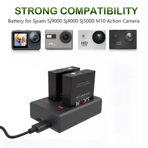3.7v 900mAh Battery Or USB Charger for SJCAM SJ4000 SJ5000 SJ6000 Action Cam - Bild 1 von 17