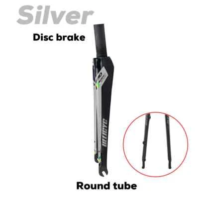 Bicicleta de carretera de fibra de carbono horquilla rígida llanta de disco freno tubo cónico redondo 700C Foto 1 de 4