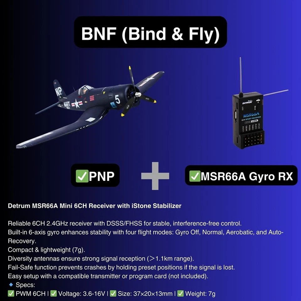 Dynam F4U Corsair V2 4S RC Warbird Plane 1300mm w/ Flaps - Image 1 of 4