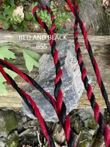 Flemish Twist Bowstring RED AND BLACK/ 16 strands B55 / CHOOSE YOUR LENGTH! - Picture 1 of 10