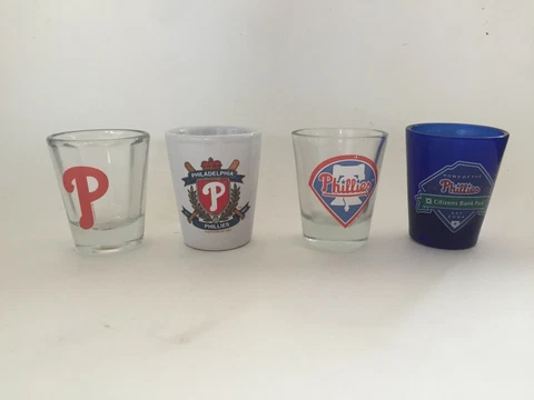 Philadelphia Phillies 4 Piece Collector Shot Glass Gift Set FREE SHIPPING!! Cover