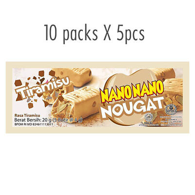 NANONANO NOUGAT Halal Old Fashioned Soft Candy, Milky Peanut Tiramisu 10x5ct • 44.15$