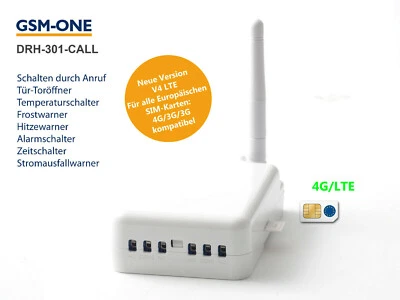 DRH-301-CALL-V4: Telecomando GSM flessibile 4G/LTE: apricancello, commutazione gratuita - Immagine 1 di 4