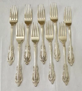 Oneida Silver Artistry 9 Dinner Forks Community Vtg Silverplate Flatware - Picture 1 of 3