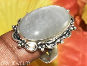Grey Moonstone Gemstone Ring 925 Sterling Silver Plated Us Size 7" R009-B265