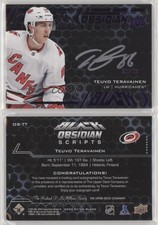 2020-21 SPx UD Black Obsidian Scripts Purple /49 Teuvo Teravainen #OS-TT Auto