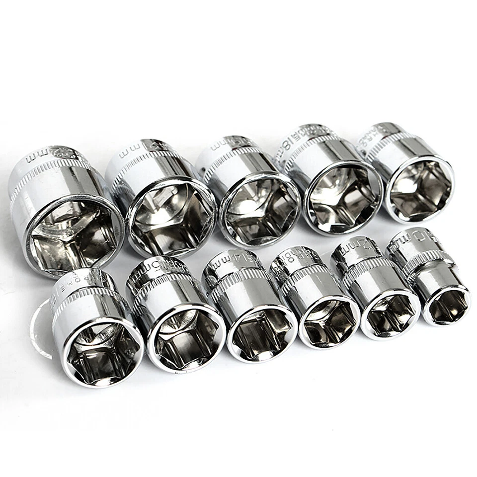 Socket 3/8" Drive Shallow & Deep Metric 6mm-24mm 6 Point Polished Sockets Cr-v - Image 1 of 4