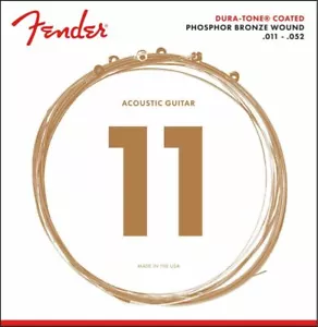 Genuine Fender 860CL Phosphor Bronze Dura-tone Coated Strings 11-52 - Picture 1 of 1
