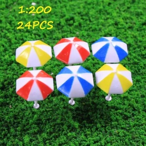 TYS11200 24pcs Model Train Sun Umbrella Parasol 1:200 Z Scale Garden Beach New - Picture 1 of 3