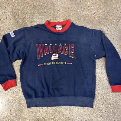 Moletom Vintage Rusty Wallace 2 Nascar Penske Azul Vermelho Masculino Tamanho M - Imagem 1 de 4